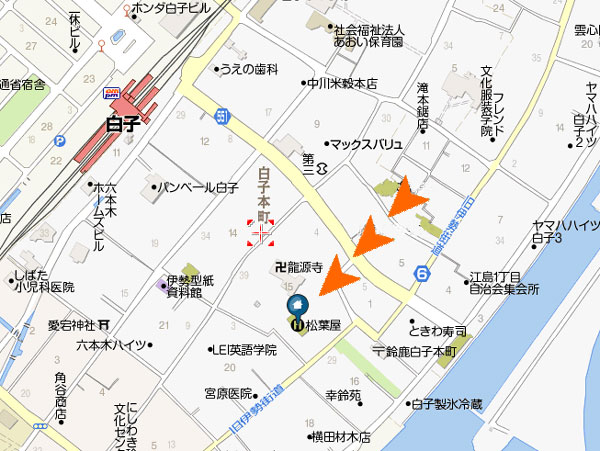 旅館松葉屋の地図